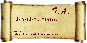 Téglás Alvina névjegykártya
